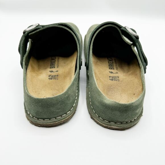 Birkenstock Lutry Clogs Green Premium Suede Size 42 - Picture 2 of 7